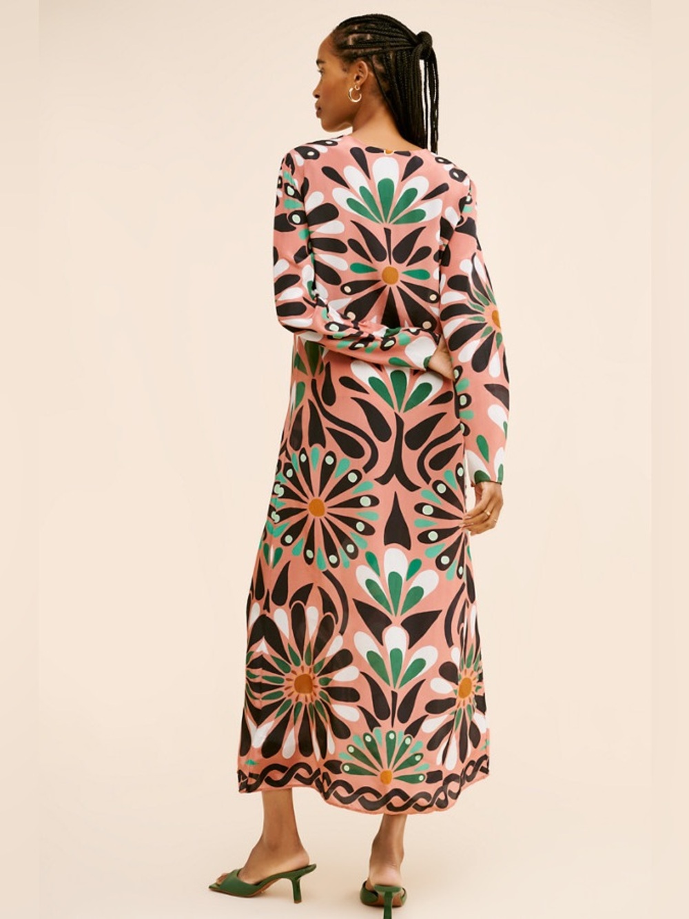 Farm Rio Ainika Flowers Long Sleeve Maxi Dress - Picture 3 of 4
